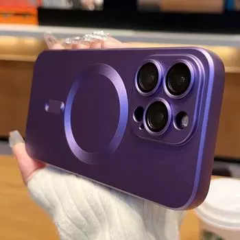 Роскошный магнитный чехол для беспроводной зарядки Magsafe для iPhone 15 14 Plus 13 12 11 Pro Max, матовый мягкий силиконовый стеклянный противоударный чехол для линз iPhone 11 Pro Max чёрный