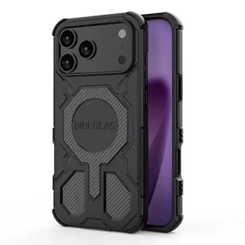 Роскошный магнитный чехол для MagSafe для iPhone 17 Air 16 15 14 13 Pro Max Plus Сверхпрочная амортизирующая защитная накладка для корпуса iPhone 13 чёрный