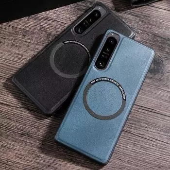 Роскошный магнитный чехол для телефона Magsafe из искусственной кожи для Sony Xperia 1VI 10 VI 5V 10V 5 IV 10 IV 1 IV 10 III матовый противоударный задняя крышка с беспроводной зарядкой For Xperia 5 V красный