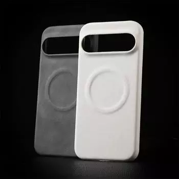 Роскошный магнитный чехол из овчины для телефона Google Pixel 9 8 Pro XL 8A, однотонный, ударопрочный, деловой, матовый, твердый чехол For Pixel 9 белый