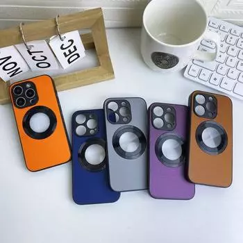 Роскошный магнитный чехол Magsafe для Iphone 15 14 Pro Max Plus 15 14 13 12 Pro Max, противоударный чехол из ТПУ Hybird Pu, мягкий однотонный цветной чехол iPhone 15 синий