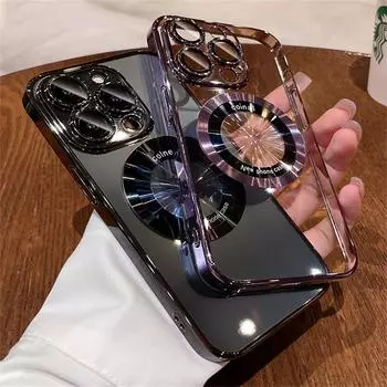 Роскошный магнитный чехол с покрытием Magsafe для Iphone 14 Pro Max 13 12 11 X Xs Xr 7 8 Plus Se, жесткий прозрачный чехол For iPhone 8 Plus зелёный