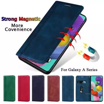 Роскошный магнитный кожаный чехол для Samsung Galaxy A51 A71 A01 A11 A21 A31 A41 A81 A91, флип-чехол для Samsung A70 A50 A30 A40 A20 A10 M30 S, чехол-кошелек Samsung Galaxy M30S чёрный