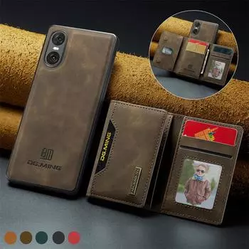 Роскошный магнитный кожаный чехол-кошелек для Sony Xperia 1VI 10VI 1V 5V 10V 2024 Новый держатель для денег и кредитных карт с подставкой Магнитный противоударный защитный чехол for Xperia 1 V