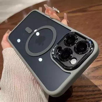 Роскошный магнитный металлический объектив защищает прозрачный чехол для телефона для iPhone 15 14 13 12 11 Pro Max 14 Plus противоударный чехол с беспроводной зарядкой For iPhone 15