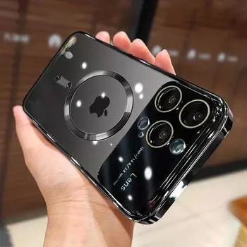 Роскошный магнитный прозрачный чехол для Magsafe с беспроводной зарядкой для iPhone 15 14 13 12 11 Pro Max Plus, тонкий мягкий силиконовый чехол for iPhone 11