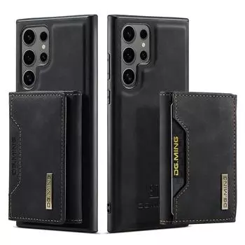 Роскошный магнитный съемный кожаный чехол-кошелек для Samsung Galaxy S25 S24 S23 Ultra S22 S21 Plus S20 FE A55 A35 чехол-держатель для карт For Samsung S25 Ultra чёрный