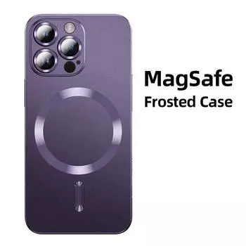 Роскошный матовый чехол для телефона Iphone 14 13 12 11 Pro Max Магнитный Magsafe с беспроводной зарядкой ТПУ Мягкий чехол для мобильного телефона Funda Shell For iPhone11 Pro Max серебряный