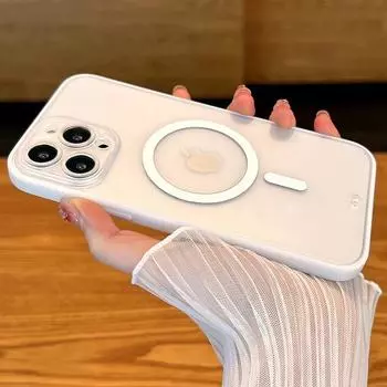 Роскошный матовый чехол для телефона Magsafe с беспроводной зарядкой для Iphone 14 13 12 11 Pro Max Plus, прозрачный магнитный чехол-бампер For iPhone 11Pro фиолетовый