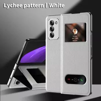 Роскошный матовый чехол из кожи личи для Samsung Galaxy Z Fold 5 Fold3 Fold4 Fold2 Fold 2 3 5G противоударный чехол for Samsung Z Fold 4 чёрный