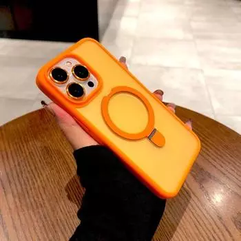 Роскошный матовый чехол Mag Safe для iPhone 15 14 13 12 11 Pro Max Plus 15Pro 14Pro ProMax для Magsafe Charge Armor, подставка-держатель For iPhone 15 Plus