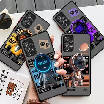 Роскошный матовый чехол с изображением астронавта для Samsung Galaxy A52 A12 A51 A32 A21s A71 A32 5G A12 A22 A53 A70 A50 A30, жесткий чехол для телефона Samsung A73 5G