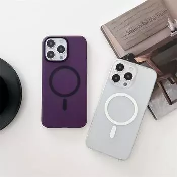 Роскошный матовый чехол с магнитной беспроводной зарядкой для iPhone 15 14 13 12 11 Pro Max, универсальный защитный чехол от падения iPhone 15 Pro Max белый