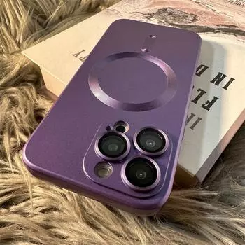 Роскошный матовый чехол с магнитной беспроводной зарядкой Magsafe для Iphone 11 12 13 14 Pro Max Plus, силиконовое стекло, защитная крышка для объектива for iphone 11 серебряный