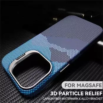 Роскошный матовый карбоновый Mganetic тонкий чехол для Magsafe Stand Len Cloud Patterned персонализированный чехол для iPhone 13 14 15 16 Pro Max iPhone 16 Pro Max чёрный