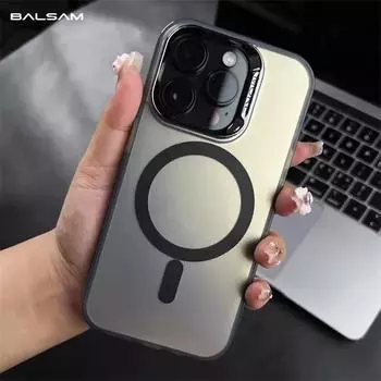 Роскошный матовый лазерный чехол Magsafe Colorful для беспроводной магнитной зарядки для iPhone 16 15 14 Plus 13 12 11 Pro Max противоударный чехол с полной защитой For iPhone 11 чёрный