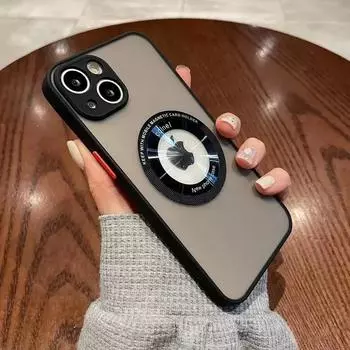 Роскошный матовый магнитный чехол для Magsafe с беспроводной зарядкой для IPhone 14 13 11 12 Pro Max Plus противоударный прозрачный чехол iPhone 14 Pro Max чёрный