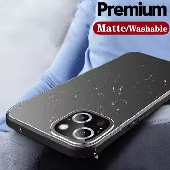 Роскошный матовый металлический жесткий защитный чехол для Iphone 14 13 12 11 Pro Max X Xr Xs 7 8 Plus Se 3 противоударный защитный стеклянный чехол для камеры For SE 2022 2020
