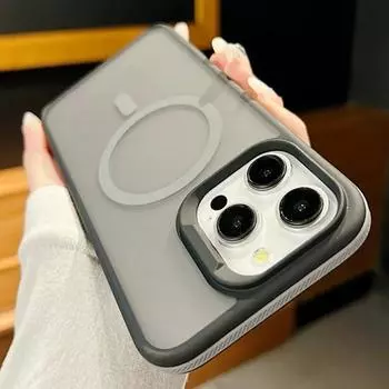 Роскошный матовый полупрозрачный бронированный противоударный чехол для iPhone 16 15 14 13 12 11 Pro Max Plus для магнитного беспроводного зарядного чехла Magsafe For iPhone 16 Pro Max белый