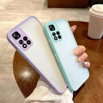 Роскошный матовый прозрачный акриловый чехол с мягким краем для Xiaomi 14T 13T Pro 12T Poco F6 X6 X3 NFC Redmi 14C Note 13 Pro 12 11 Redmi Note 10 Pro зелёный