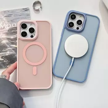 Роскошный матовый прозрачный противоударный чехол-бампер для iPhone 14 11 12 13 Pro Max 14 Pro Max 14Plus Магнитная задняя крышка с беспроводной зарядкой For iPhone 11Pro Max