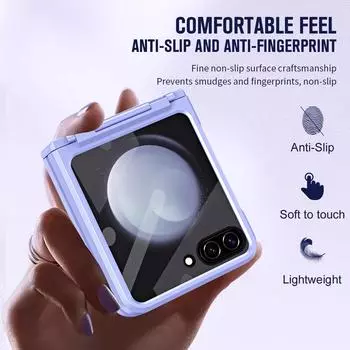 Роскошный матовый с зеркальной пленкой для Samsung Galaxy Z Flip 6 5 5G чехол складной шарнир ударопрочный защитный жесткий ПК аксессуар полная защита чехол for Galaxy Z Flip 6