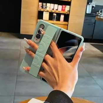 Роскошный матовый силиконовый чехол-ремешок для телефона Samsung Z Fold 6 Z Fold 5 Fold 4 ZFold 3 5G складной противоударный жесткий задний чехол For Samsung Z Fold 3 светло-фиолетовый