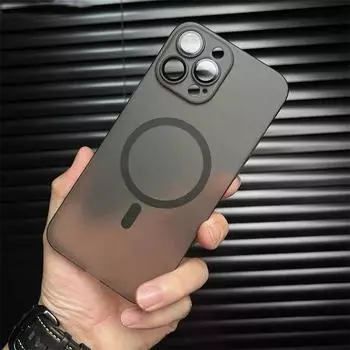 Роскошный матовый ультратонкий магнитный чехол Magsafe для iPhone 15 14 13 12 Pro Max Plus, жесткий ПК, полупрозрачный чехол для беспроводного зарядного устройства iPhone 15 Pro Max белый