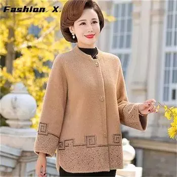 Роскошный меховой кардиган, элегантный и теплый кашемировый свитер для женщин XL хаки