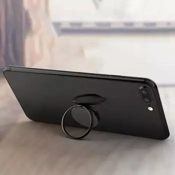 Роскошный металлический держатель для мобильного телефона, универсальный держатель для кольца на палец с вращением на 360 градусов, магнитный автомобильный кронштейн, подставка, аксессуары чёрный