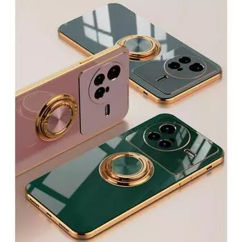 Роскошный металлический держатель для телефона с покрытием для VIVO X100 Ultra X90 X80 X70 X60 Pro Plus X50 X30 X27 X20 X9 Гальваническая задняя крышка For VIVO X9 Plus розовый