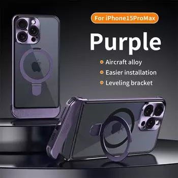 Роскошный металлический магнитный чехол для телефона с ароматерапией для iPhone 15 14 13 12 Pro Max Magsafe, бескаркасный противоударный чехол из алюминиевого сплава For iPhone 15 Pro Max чёрный