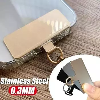 Роскошный металлический ремешок для телефона с прокладкой, прочный ультратонкий слинг для мобильного телефона, веревка, зажим для карт, защелкивающийся ремешок, вешалка для шнура 1PCS чёрный