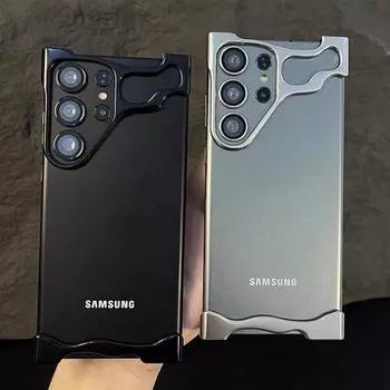 Роскошный металлический титановый сплав нестандартный чехол для телефона Samsung Galaxy S25 S24 S23 Ultra Plus Alien алюминиевое кольцо для объектива защитная крышка For Samsung S24 Ultra чёрный