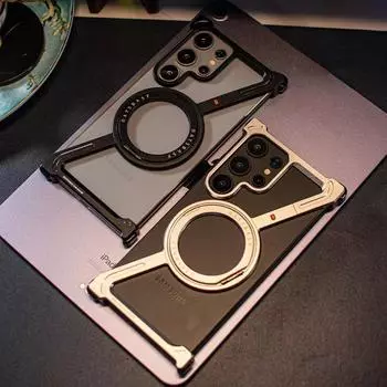 Роскошный металлический Z-образный магнитный чехол для телефона Samsung Galaxy S25 S24 Ultra Plus Magsafe алюминиевый сплав поворотный безрамный охлаждающий чехол For Samsung S24 Ultra
