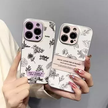 Роскошный металлизированный кожаный чехол для телефона с цветком камелии для iPhone15 14 13 12 Pro Max 11, женские чехлы для телефонов iPhone 15 Pro Max розовый