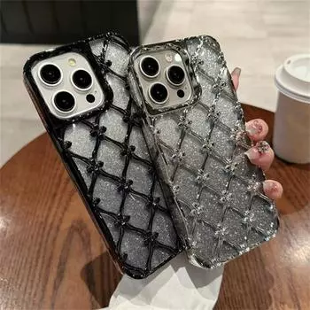 Роскошный модный чехол для телефона с покрытием для iPhone 15 14 13 12 11 Pro Max, мягкий противоударный чехол iPhone 11 чёрный