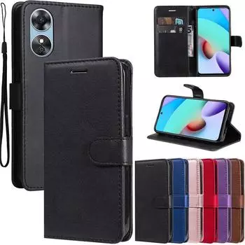 Роскошный модный однотонный кожаный флип-чехол для Oppo A17 A57 2022 5G 4G A77 A57S, чехол-кошелек, слот для карт, магнитный держатель-подставка, защитный чехол для телефона Oppo A77 5G красный