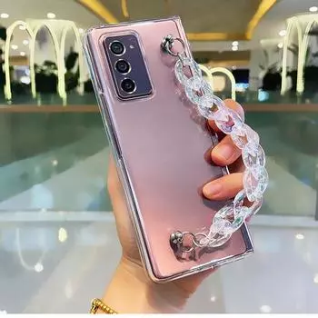Роскошный модный портативный чехол-браслет Diy Laser на руку для Samsung Galaxy Z Fold 2 Fold3 5g Zfold 4 Жесткий чехол для ПК For Galaxy Z Fold 2 чистый