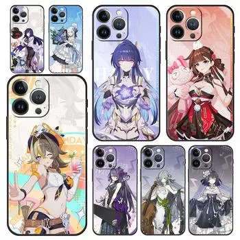 Роскошный мягкий чехол для телефона Honkai Impact 3rd для iPhone 13 15 14 12 11 Pro MAX XR X SE XS 7 8 Plus, черный силиконовый защитный чехол iPhone 14 Plus