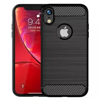 Роскошный мягкий карбоновый чехол для iPhone XR, противоударный бампер, силиконовый чехол для Apple iPhone XR, мягкая задняя крышка для телефона for iPhone XR чёрный