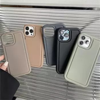 Роскошный мягкий матовый силиконовый чехол-бампер для телефона iPhone 14 ProMax 11 12 13 Pro XS Max XX XR квадратный однотонный противоударный чехол For iPhone 14 Pro кофейный
