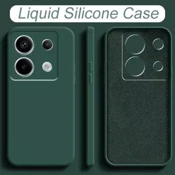 Роскошный мягкий силиконовый чехол из жидкого силикона для XiaoMi RedMi 13C Note 13 Pro Plus 5G 4G Global Version, мягкая полная задняя крышка Fashion Note13 Note13Pro + RedMi Note 13 Pro Plus чёрный