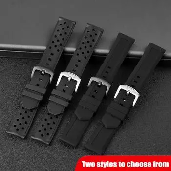 Роскошный мужской черный природный браслет 20 мм 22 мм, мягкий силиконовый резиновый ремешок для часов, ремешок для часов TAG HEUER, ремешок 24 мм, уважительная оплата 20mm