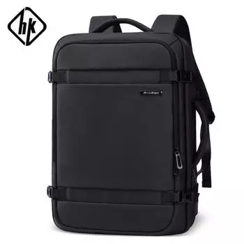 Роскошный мужской рюкзак для путешествий, расширяемый для ноутбука, USB-зарядка, большая емкость, многофункциональный противоугонный мужской рюкзак Mochila чёрный