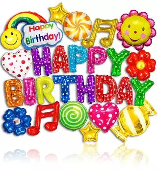 Роскошный набор из 26 воздушных шаров на день рождения (Лучезарная вечеринка)