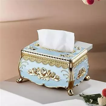 Роскошный набор коробок для салфеток в европейском стиле с розами, кронштейн для хранения салфеток, подходит для спален, офисов, ванных комнат, домов, путешествий, ресторанов
