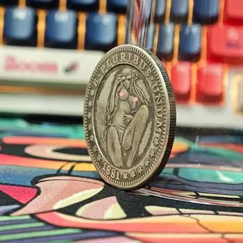 Роскошный ночной клуб вечеринка ангел бродяга никелевый арт пара монета/US удачи карманный значок памятная монета Моргана + подарочный пакет