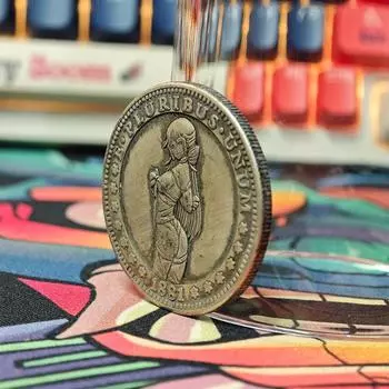Роскошный ночной клуб вечеринка ангел бродяга никелевый арт пара монета/US удачи карманный значок памятная монета Моргана + подарочный пакет