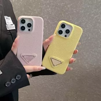 Роскошный новый кожаный чехол для телефона, подходящий для iPhone 16, 15, 14, 13, 12 Pro Max, блестящий и ударопрочный кожаный чехол на заднюю панель For iphone 15 чёрный